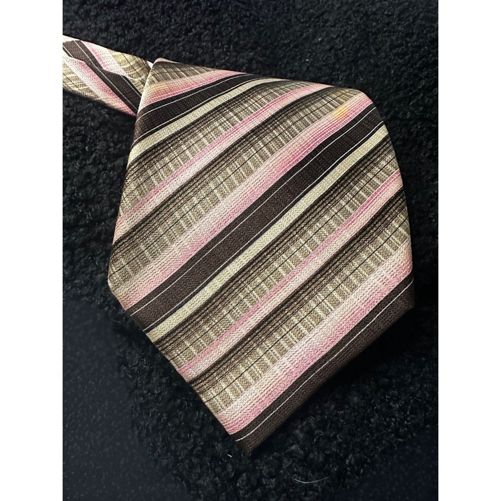 Carlos De Venezia Vintage Roma‎ Barcelona Silk Striped Necktie Mens Accessory